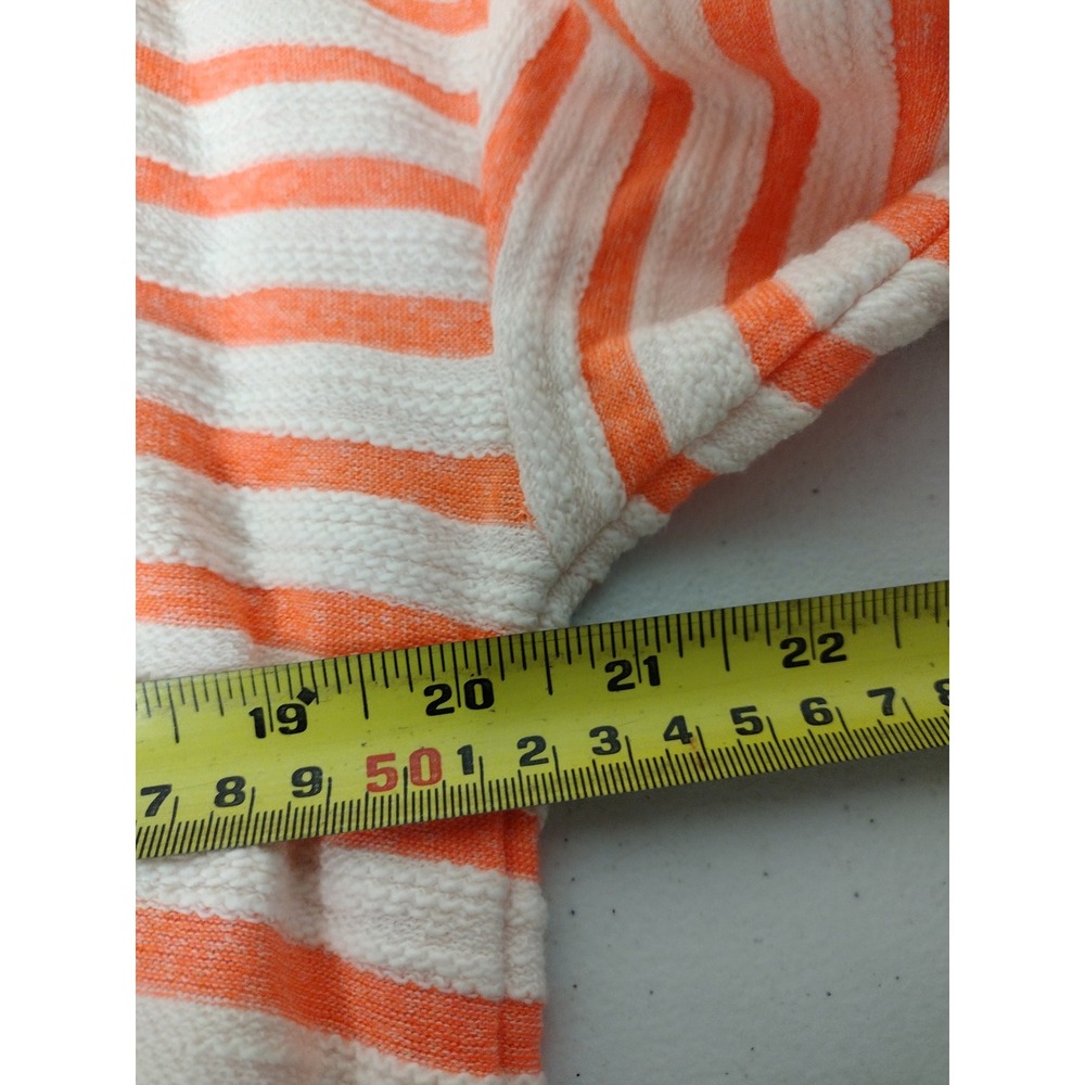 Evereve‎ Womens Orange White Striped Twist Front Long Sleeve Top SizeM - Picture 6 of 7